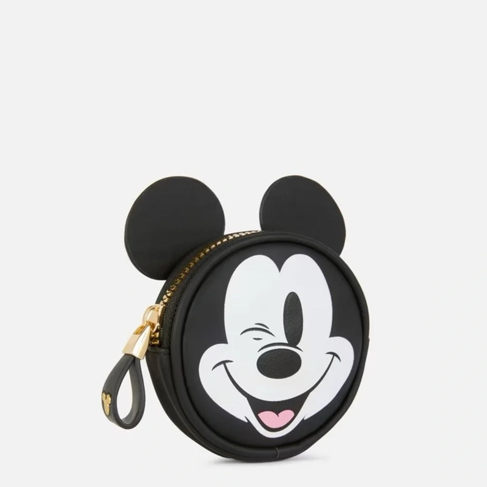 Disneys Winking Mickey Mouse Black Coin Purse NWT